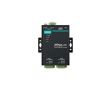 Moxa NPort 5230A - 2 port device server, 10/100M Ethernet, RS-422/485, Terminal block, 15KV ESD, 0.5KV serial surge, 12~48VDC, 0 by MOXA